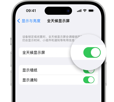 淮阴苹果15预约维修分享iPhone15如何设置全天候显示屏幕可见 